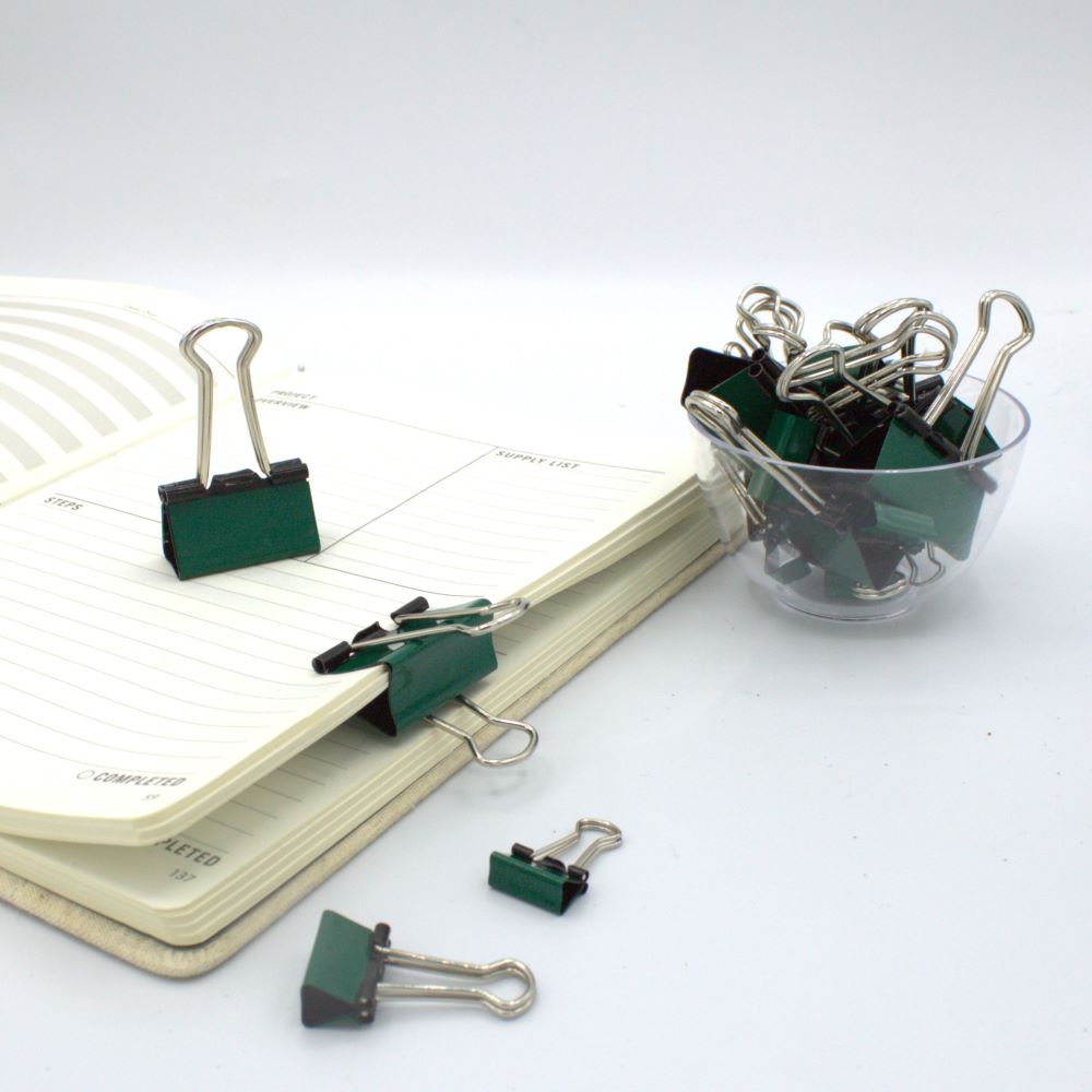 Hunter Green Binder Clips