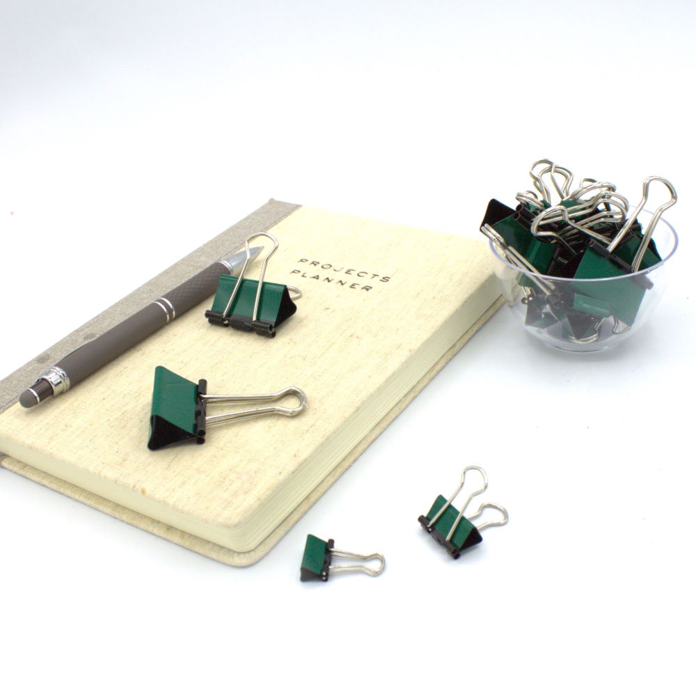 Hunter Green Binder Clips