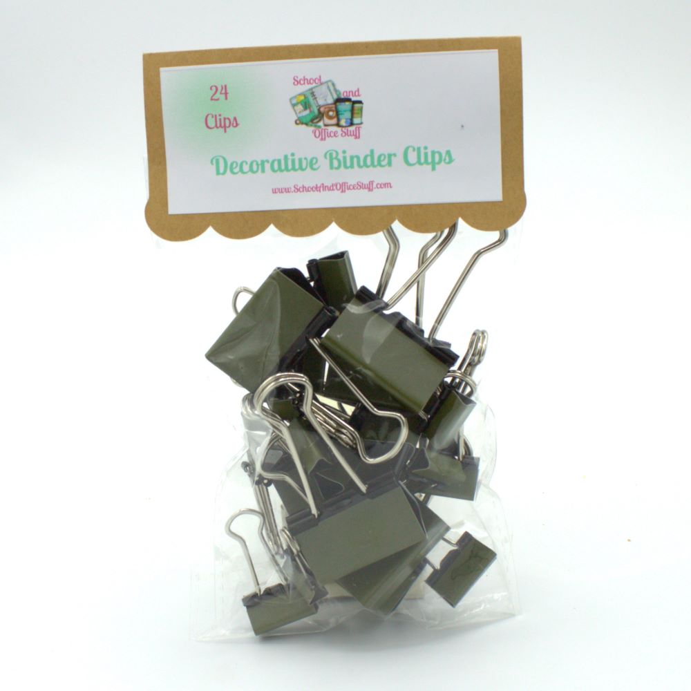 Army Green Binder Clips