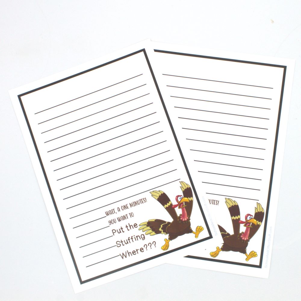 Scared Turkey Notepad