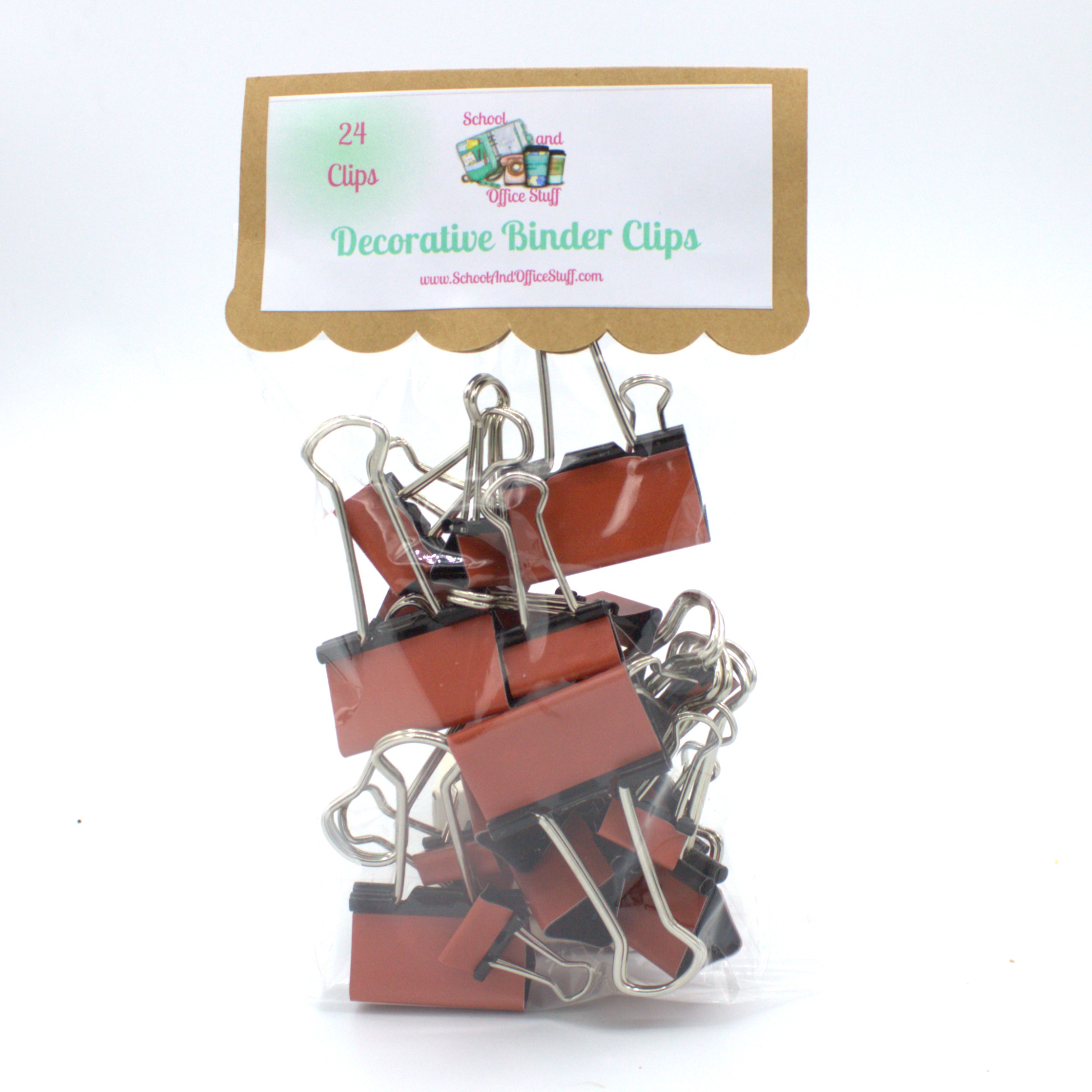 Brunt Orange Binder Clips