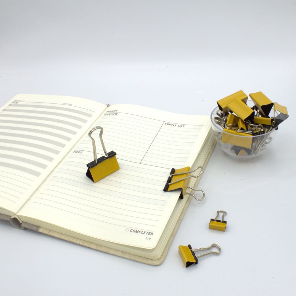 Mustard Yellow Binder Clips