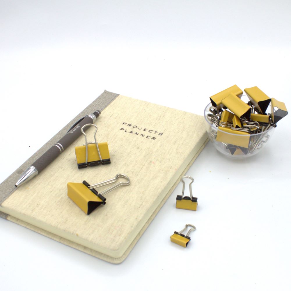 Mustard Yellow Binder Clips