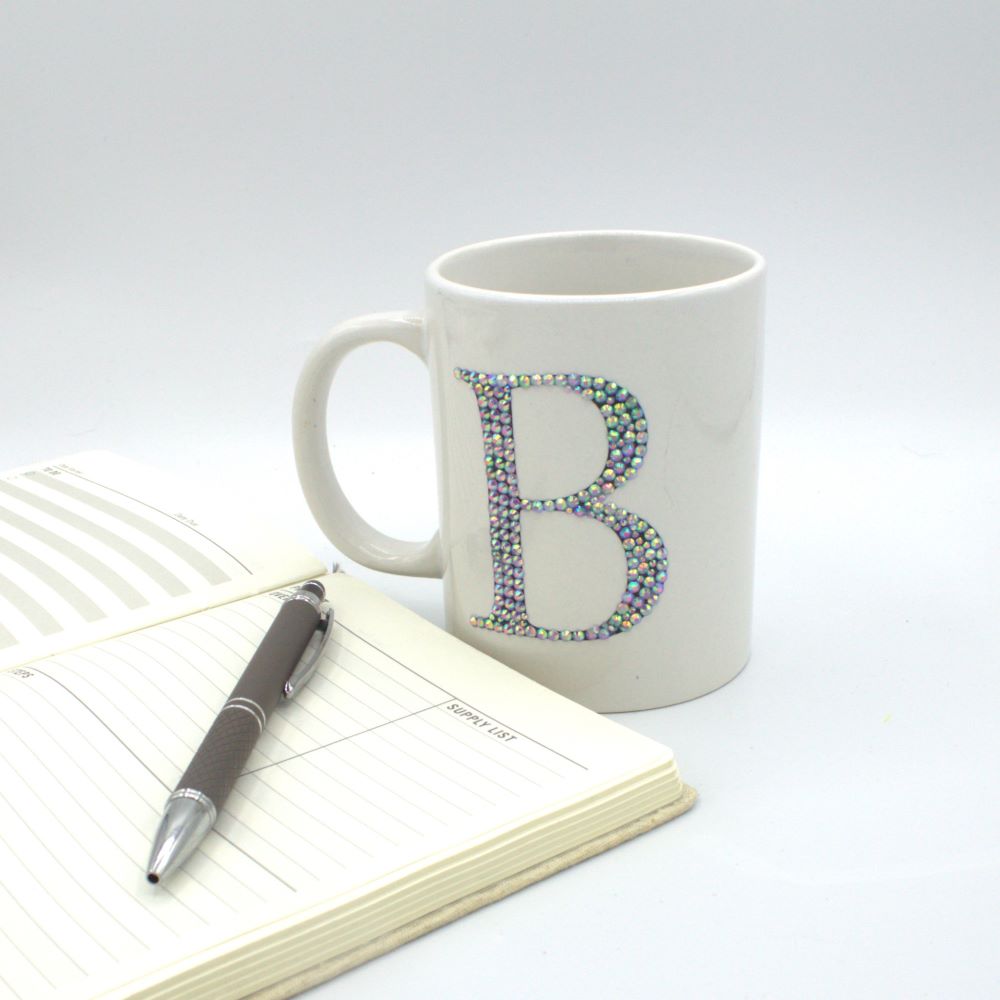 Letter Rhinestone Mug