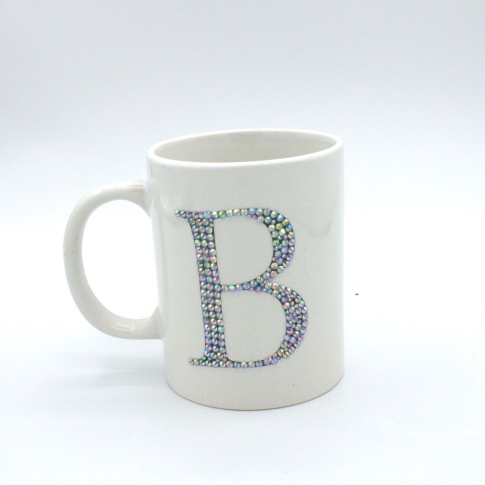 Letter Rhinestone Mug