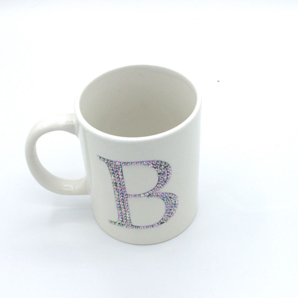 Letter Rhinestone Mug