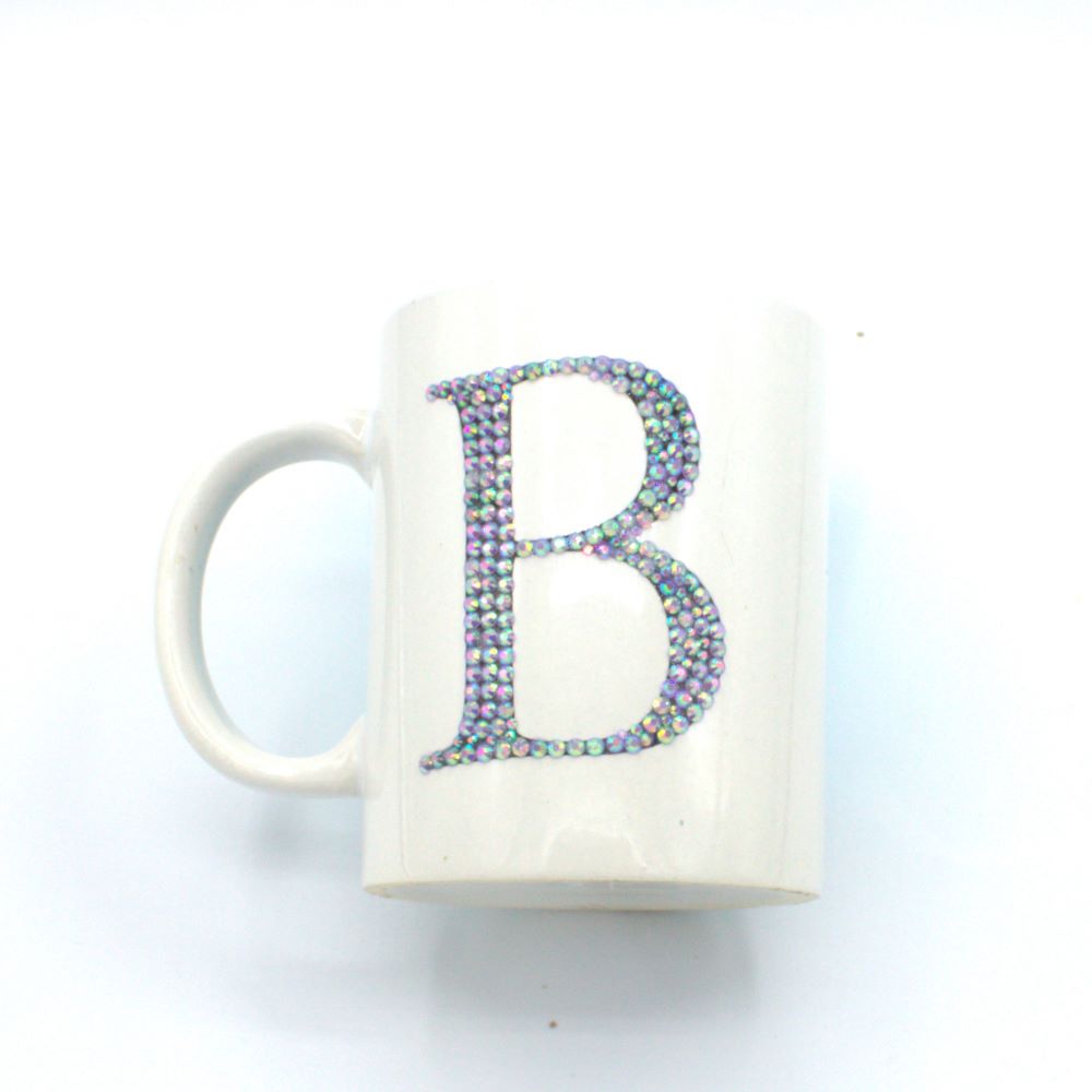 Letter Rhinestone Mug